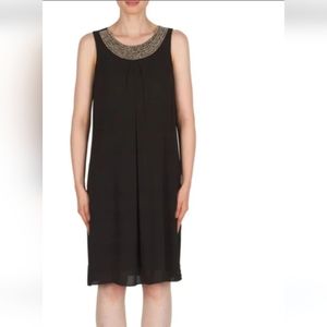 Joseph Ribkoff Black Beaded Neck Sleeveles New